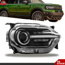 Headlight For 2021-2024 Ford Bronco Sport Right Side w/LED Signature Lighting