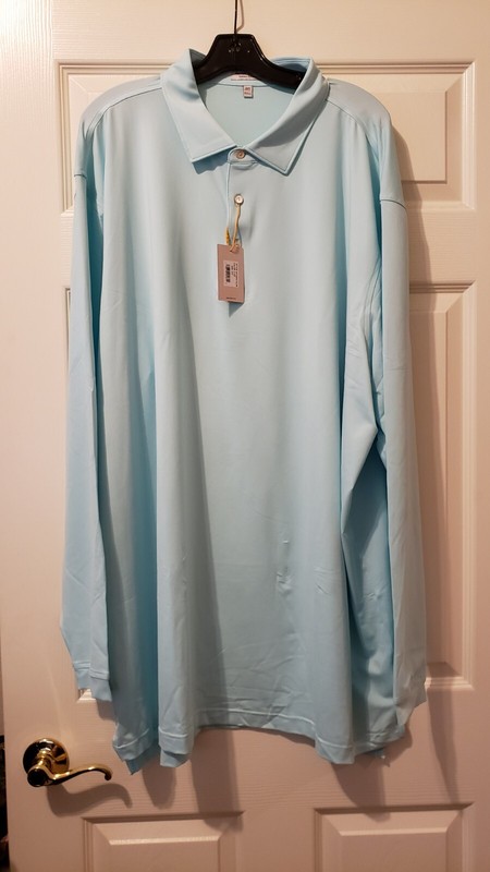 NWT Peter Millar Mens Summer Comfort Performance Long Sleeve Mint Green 3XLT