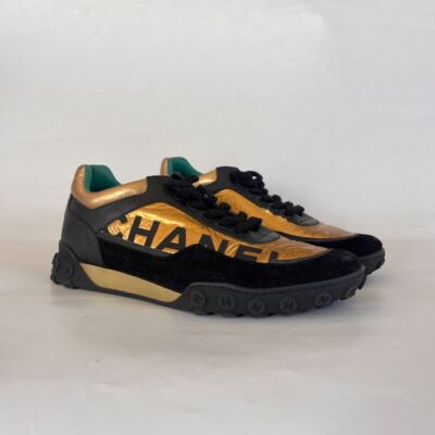 Chanel BlackGoldGreen Low Top Men's Sneakers, 45 | eBay