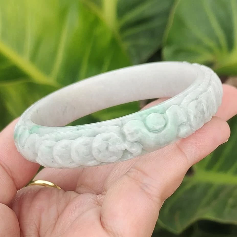 Carved clearance jade bangle