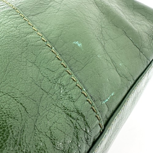 Fendi Hand Bag Shoulder Bag Purse Green Leather Auth Silver Zip Ring From Japan - Picture 18 of 24