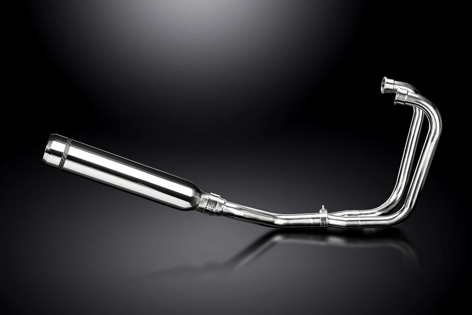 Silenciador nariz de toro acero inoxidable 2-1 410 mm escape completo Honda CB450 CL450 1969-1974 Foto 3 de 4