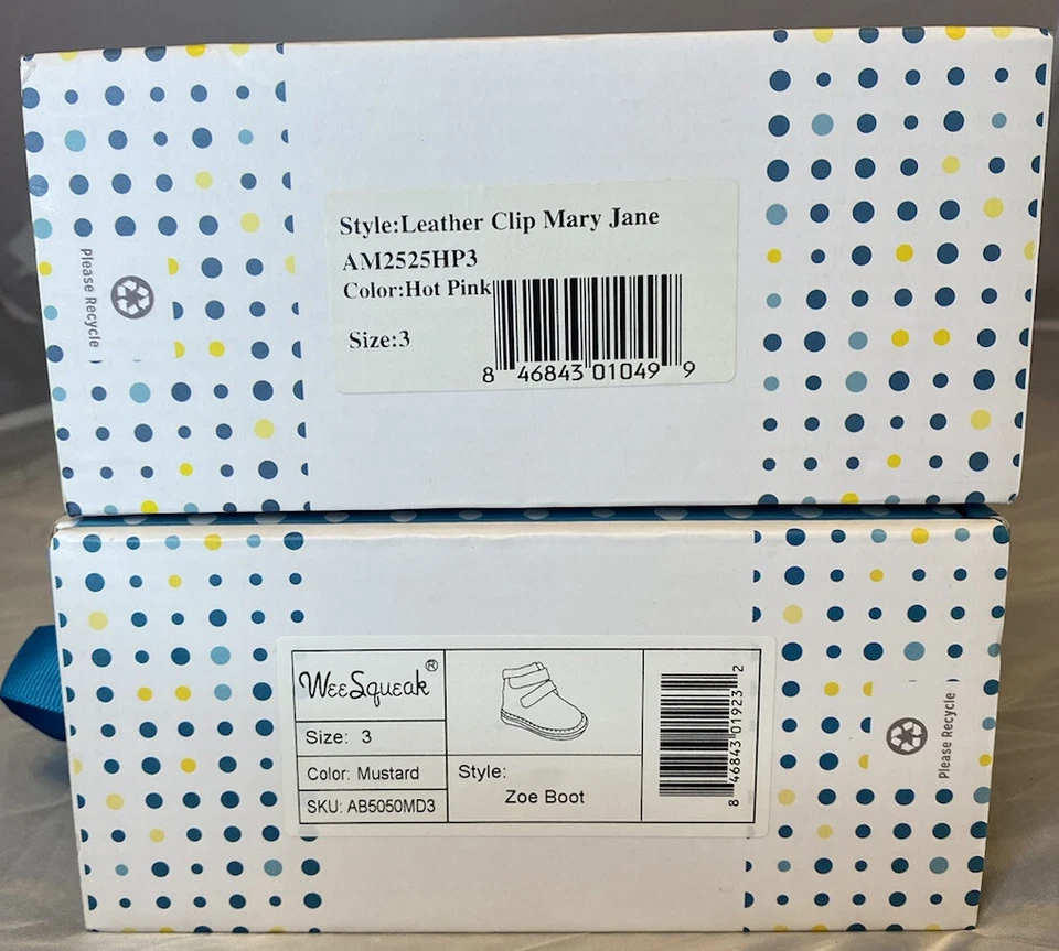 Wee Squeaks Nuevo en Caja Rosa Mary Janes Cuero Y Mostaza Color Caimán Patrón Foto 4 de 4