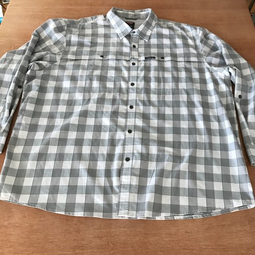 Wrangler Regular Fit Hemd Herren 3XL grau kariert Knopfleiste Taschen Langarm
