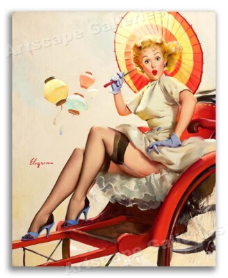 1950's Elvgren Pin-Up Poster ''Something Bothering You?'' Rickshaw - 24x30