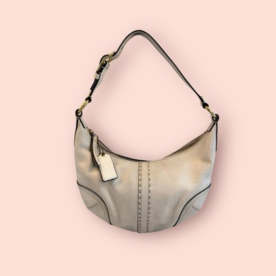COACH Vintage Y2K Hampton Luxury Ivory Leather Hobo Handbag