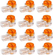 200PCS Waterproof Gel Filled Orange Clear Button Telephone Wire Connectors UY