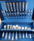 46 Pc. 1847 Rogers Bros ( Anniversary ) Silverplate Set 1923 w/ Wooden Box