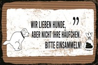 Blechschild 12X18 Cm HäUfchen Bitte Einsammeln Deko Geschenk Schild
