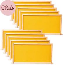 10 Pack Beehive Frames and Wax Foundations for Deep Brood Bee Hives with Honeyco