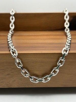 18 ZOLL STERLINGSILBER KABEL ANKER GLIEDERKETTE HALSKETTE 6 MM 48,8 G RHODIUM 925