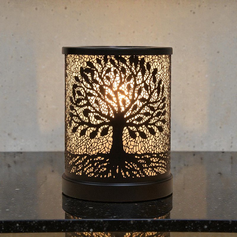 Oil Burner Scented Wax Tart Warmer Aroma Lamp Fragrance Diffuser Tree Silhouette