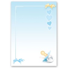 Papier à motif SUCETTE DE BÉBÉ (BLEU) 50 feuilles DIN A4 Garçon
