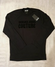 Versace Pullover Goth Flock Logo RX Gr.M-L Relaxe Fit Schwarz