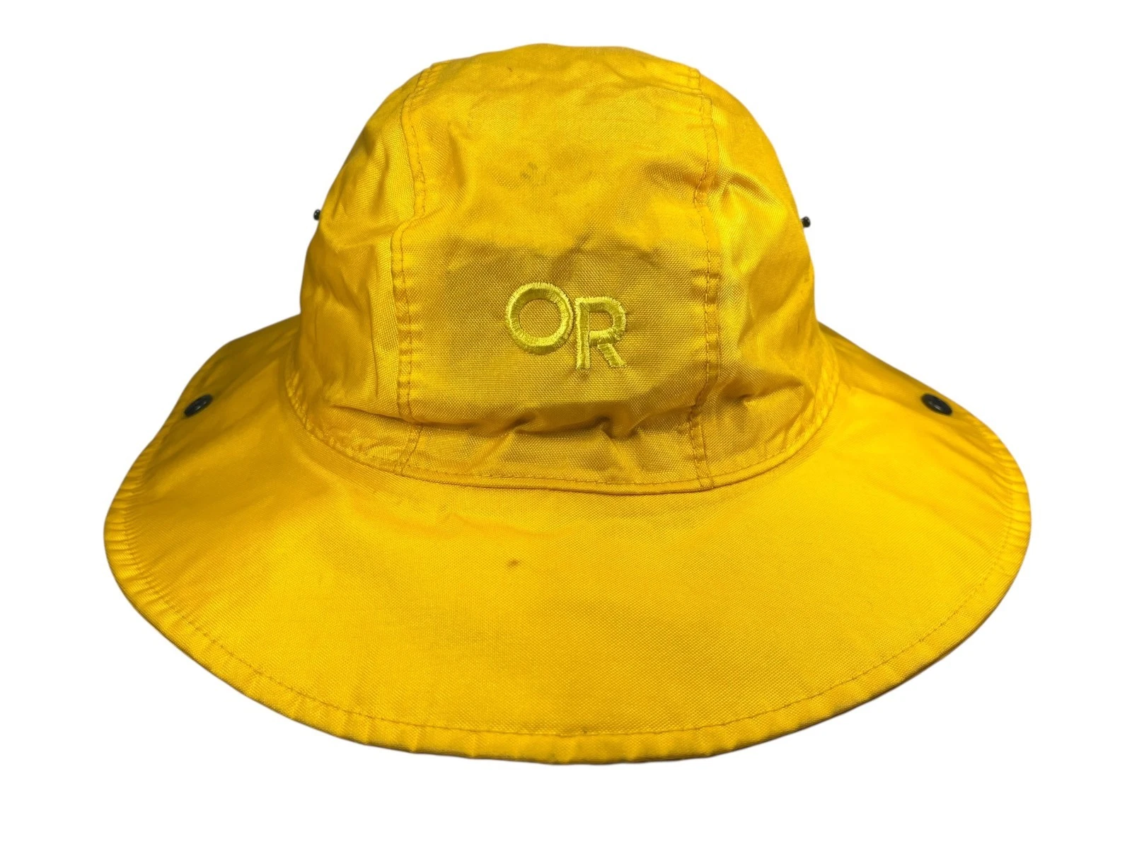 OUTDOOR RESEARCH OR USA-MADE Yellow Nylon SITKA SOMBRERO RAIN HAT Hike Sun Sz M