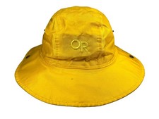 OUTDOOR RESEARCH OR USA-MADE Yellow Nylon SITKA SOMBRERO RAIN HAT Hike Sun Sz M