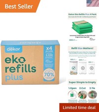 Diaper Plus Pail Refills, 4 Count Unscented Eco-Friendly - Convenient Disposal
