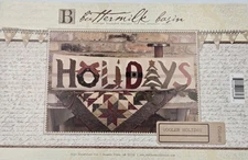 WOOLEN HOLIDAYS Primitive Wool Pillow Pattern Buttermilk Basin