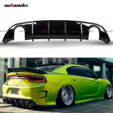 Rear Bumper Glossy Black Diffuser Lip PP Valance For 2015-2023 Dodge Charger SRT