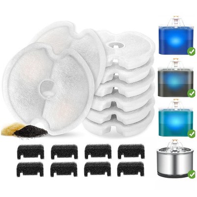 8Cat-Brunnenfilter + 8Schwammfilter für Brunnen für 2L-Brunnen mit LED