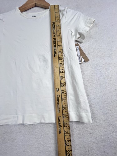 T-shirt Skims morbida liscia senza cuciture taglia L bianco marmo nuova con etichetta - Foto 6 di 7