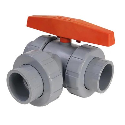 Hayward Flow Control La2200ste Manual 3-Way Ball Valve, 2'', Cpvc