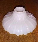 Antique Opalescent Milk Glass Light Shade Ribbed Umbrella  Style 8 1/4" 2 " Fit