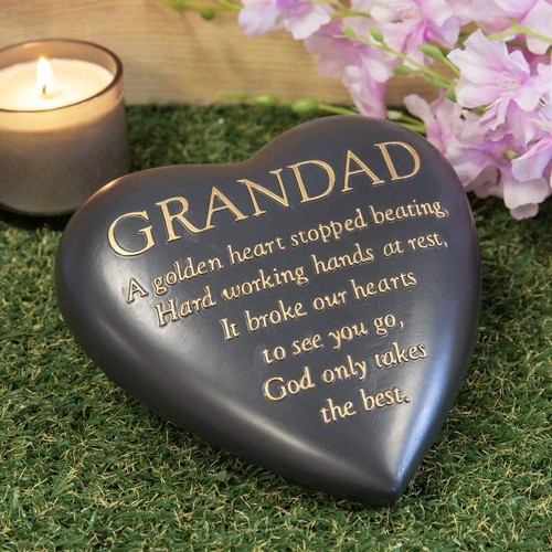 Thoughts of you Grandad Heart Shaped Remembrance Graveside Memorial Ornament 