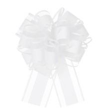 5 Pcs 4 Inch Large Pull Bow Gift Wrapping Ribbon for Car Presents, White