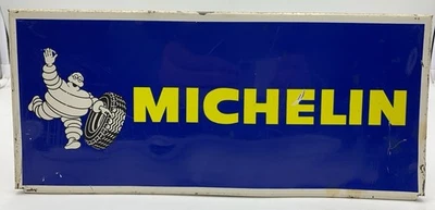 Enseigne Michelin Années 60’ Plaque Pneumatiques 35x15,5x0,5 Cm Chagnom - Photo 1/4