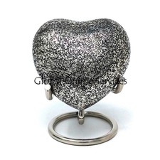 Glenwood Black Heart Keepsake 6 Inch Urn With Stand For Ashes