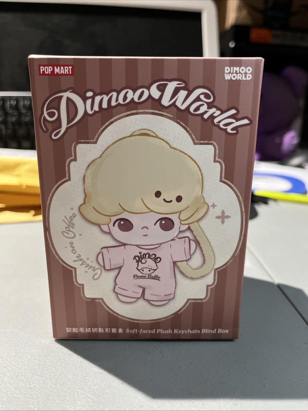 Dimoo Crush On Coffee Series Soft-Faces Plush Keychain Sea Salt Cream Milk