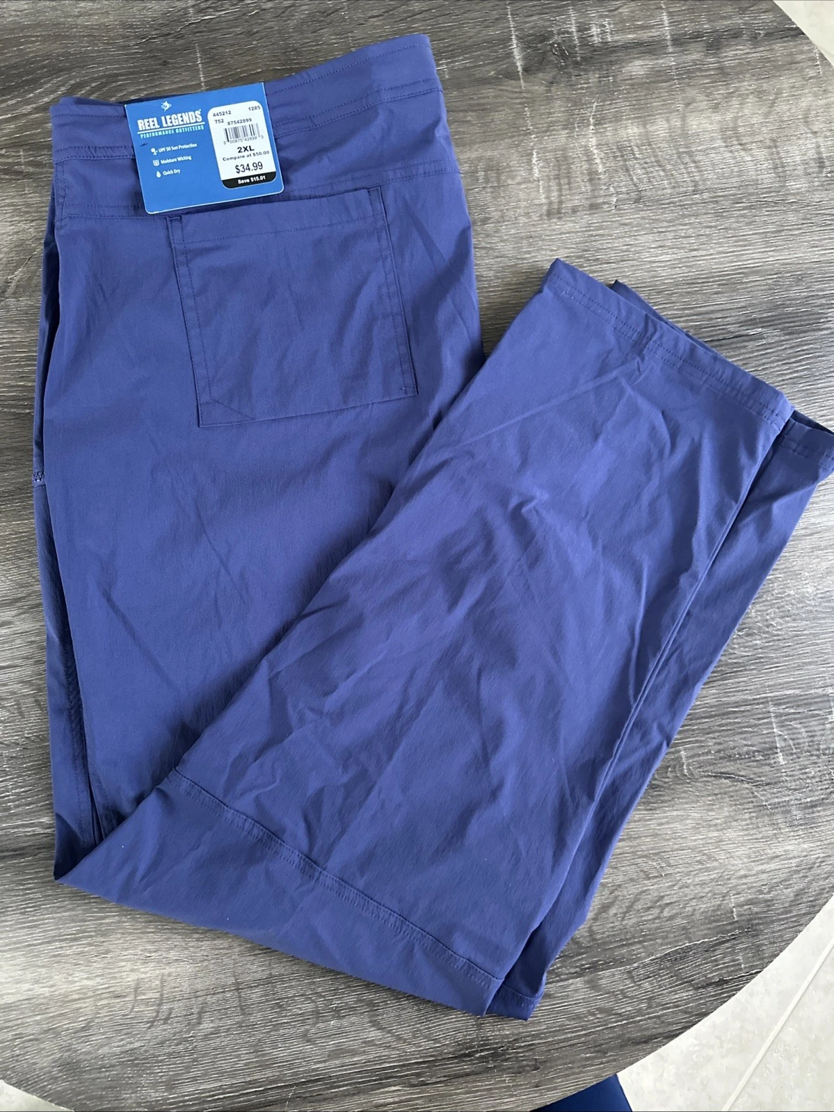 Reel Legends pants Mens 2XL UPF 50 Blue NWT