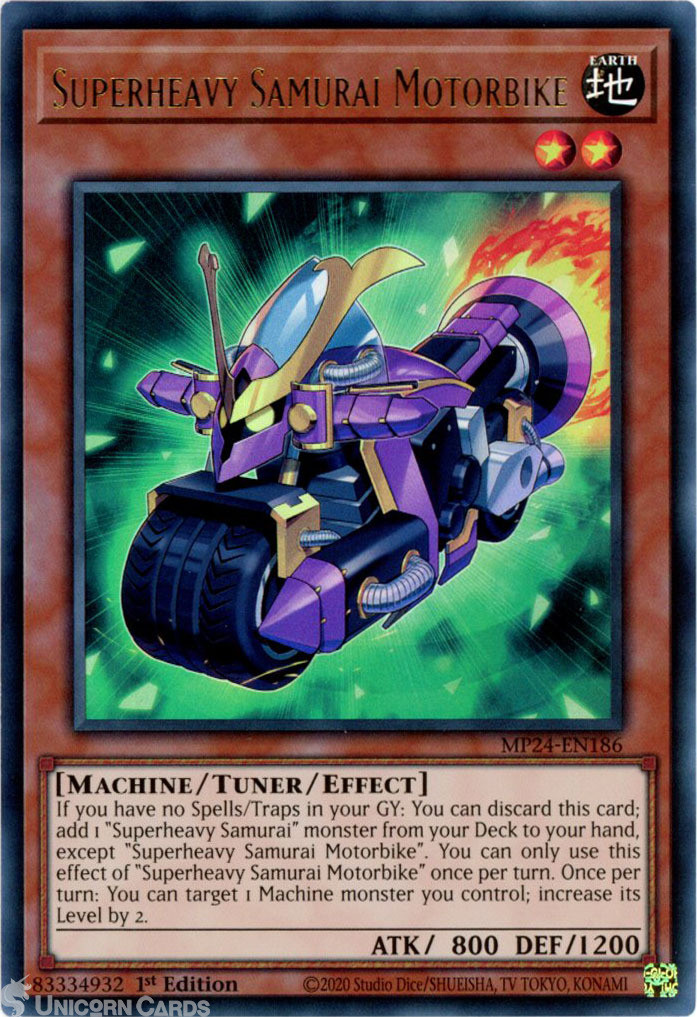 MP24-EN186 Superheavy Samurai Motorbike : Ultra Rare 1st Edition YuGiOh Card