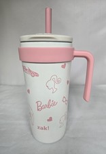 Zak Designs Barbie Stainless Steel Vacuum Pink Tumbler Lid with Straw 18 oz