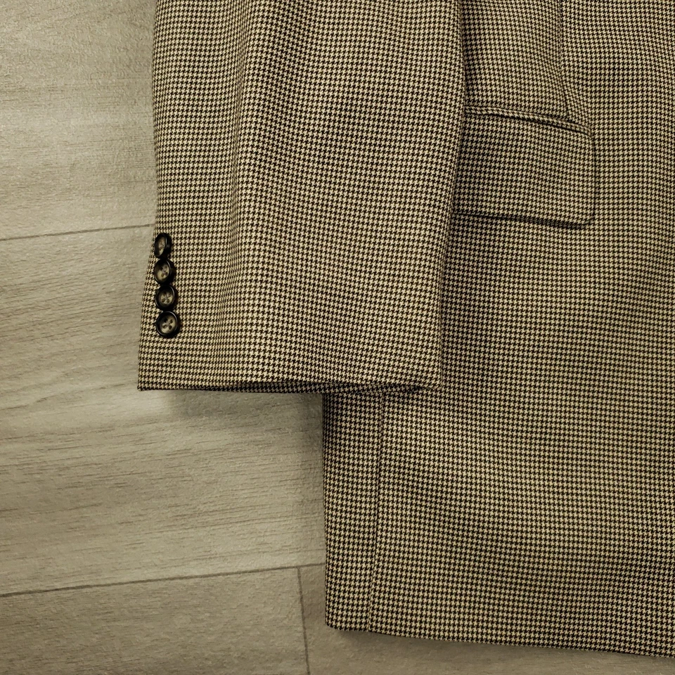Jos A Bank Sport Coat Men's Size 48L Wool Houndstooth Two Button Single Vented - Image 4 of 4