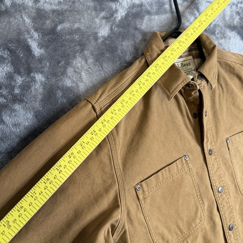 L.L. Bean Herren Flanell gefüttert Knopf Druckknopf Langarm hellbraun Größe Small Regular - Bild 5 von 6