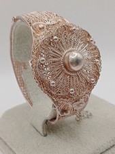 Bracciale antico vintage artigianale filigrana argento olandese Bottone Zelanda 