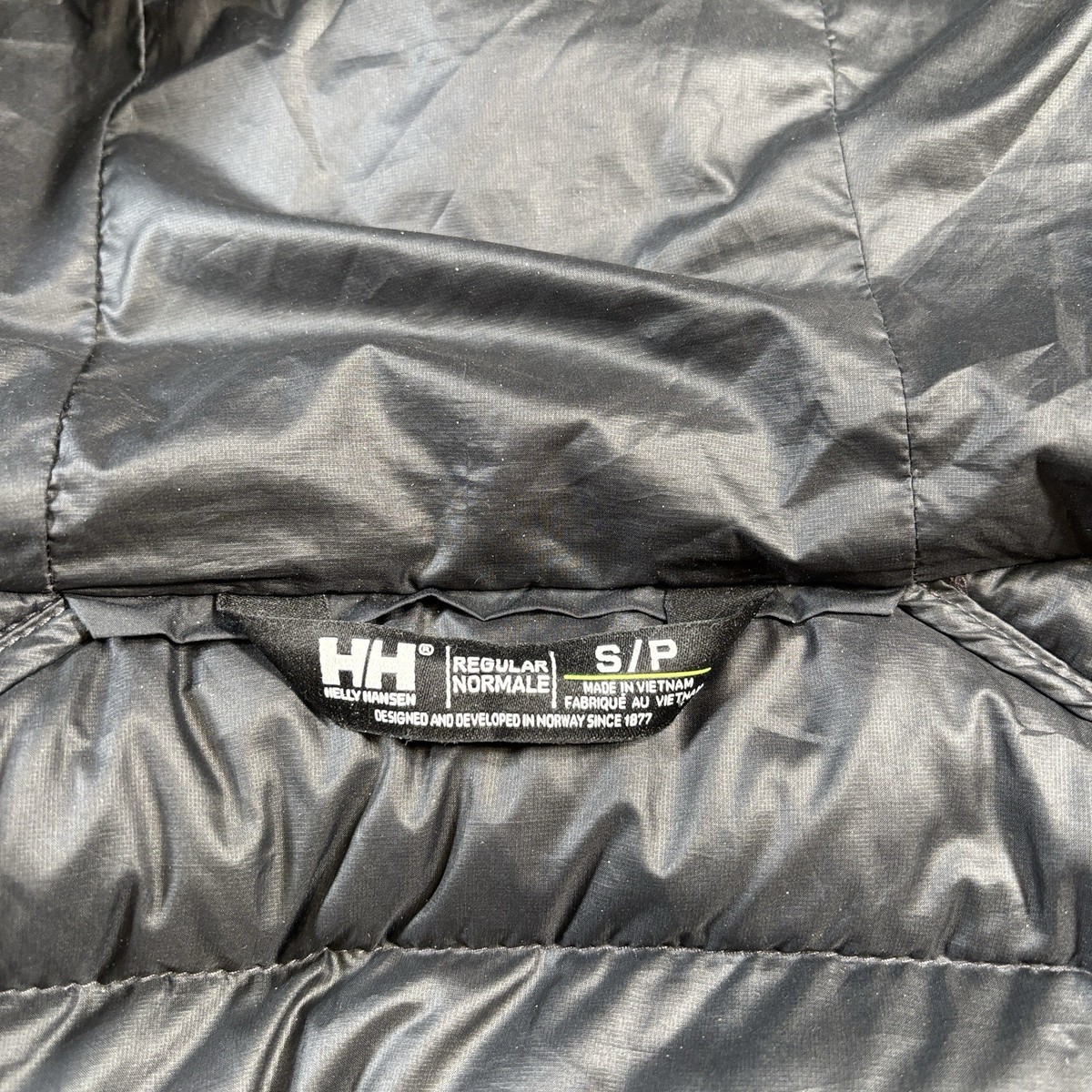 Helly Hansen Hooded Down Puffer Jacket Mens Small Black Goose Down Winter Coat View 4
