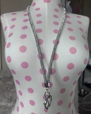 Silver Lanyard Rhinestone Keys Cellphone ID Fob Gem Jewel Sparkle White NWOT