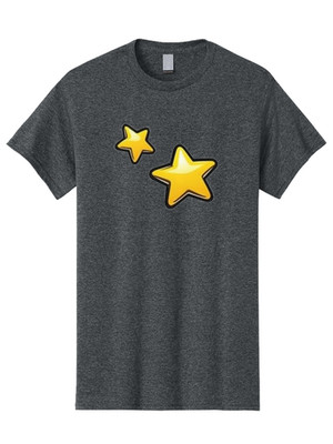 Two-Yellow-Stars Mens Graphic Tee, 100% Cotton, Casual Summer Wear