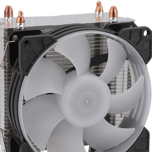 CPU Air Cooler 90mm 48cfm 1800PRM 2 Copper Heat Pipes RGB Lighting Computer C FY - Afbeelding 5 van 23