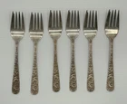 (Set of 6) STERLING  S. KIRK & SON REPOUSSE SALAD FORKS 6 1/4 LOT 190 GRAMS