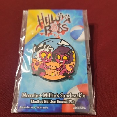 vivziepop pin Helluva Boss Moxxie + Millie Sandcastle Enamel Pin Limited Stock