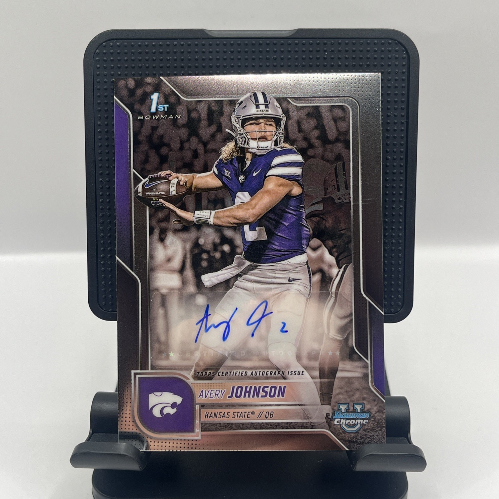 2025 Bowman U Chrome #BCA-AJ Avery Johnson 1st Auto Kansas State Card