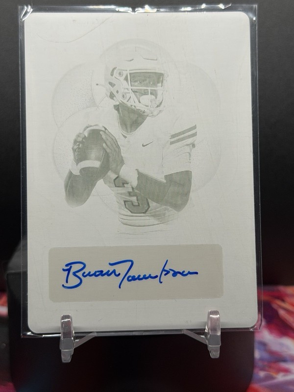 Michael Tollefson 2024 Leaf Trinity Football Rookie Auto Print Plate #1/1 ๐ฅ๐