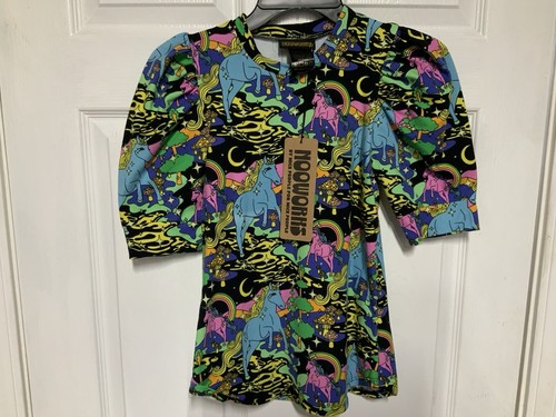 Nooworks Puff Top In Unicorn Forest Size Small New