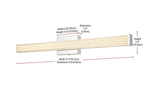 Living District Jaxx 31" Led Wall Sconce in Chrome - Picture 9 of 9