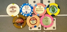     Stations Casino Las Vegas 2 Casino Chips Lot Of 7 All Properties    