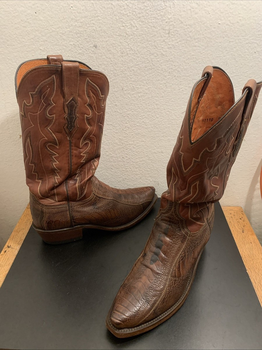 Lucchese 1883 Ostrich Leg Cowboy Boots Brown N1119 Men Sz 7 EE | eBay